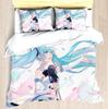 Hatsune Miku Anime Duvet Cover Set Comforte Printed Cartoon Twin Size Bedding Sets Christmas Gifts 3-piece