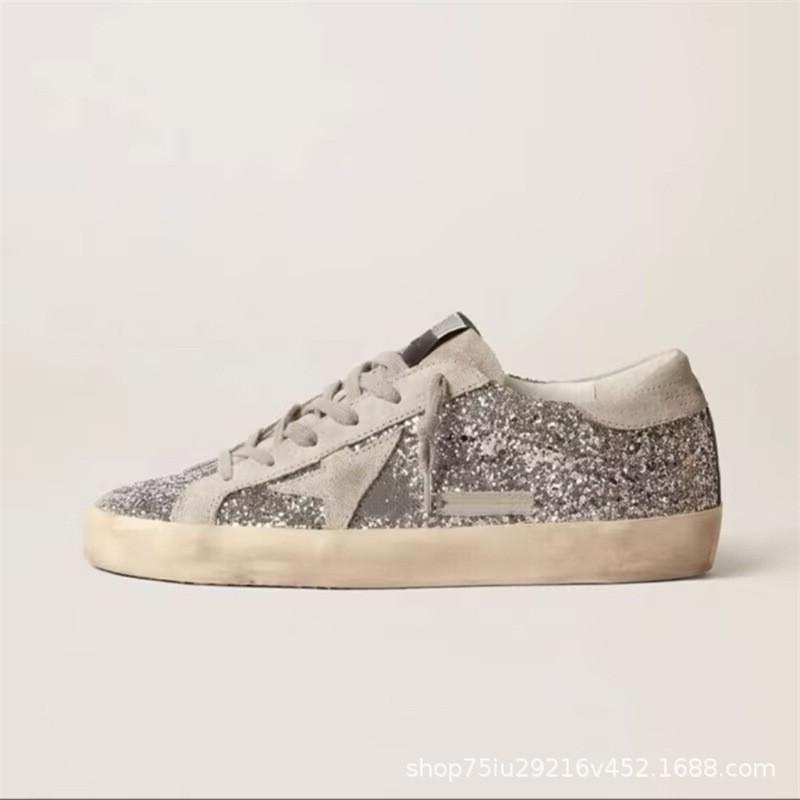 Scarpe da Ginnastica Loafer Donna Stampa Stelle Usurata Tacco Basso Comode Casual con Suola in Gomma