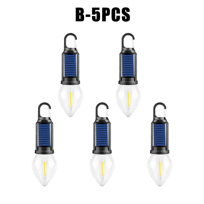 Outdoor Solar Camping Light Decorative Bulb Rechargeable Hookup Camping Vintage Tent Light Ambient Light Tungsten Light