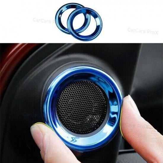 2PCS Ring Trim A Pillar Speaker Frame Blue Titanium For Honda CRV CR-V 2017-