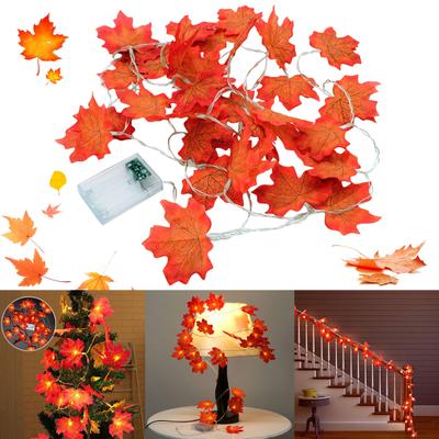 Fall Thanksgiving Maple Leaf Lamp Garland Decoration Decor LED Lighted Leaves Xmas