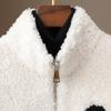 Autumn and winter new thickened imitation lamb wool black sweater women's zipper casual baseball jacket women's fleece