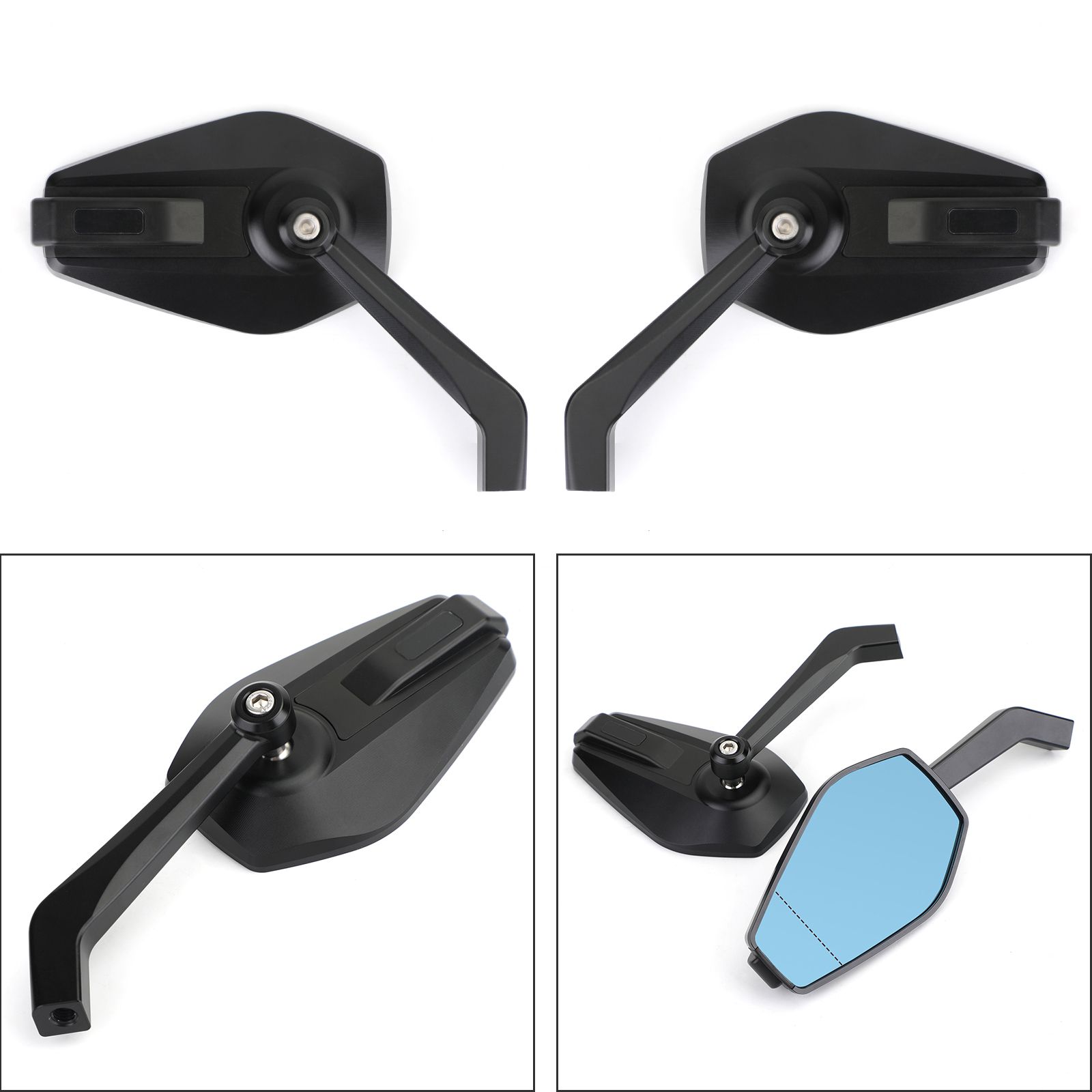 

CNC ALU 8mm 10mm UNIVERSAL Motorcycle Rearview Mirror for Chopper Cruiser Custom