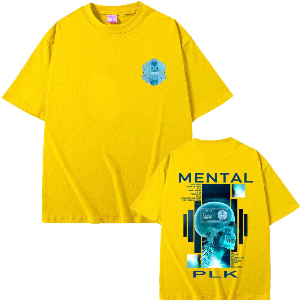 Rapper Plk Mental Album Grafik T-Shirt Herren Damen Hip Hop Mode Popmusik T-Shirts Herren Vintage Übergroße T-Shirts Streetwear