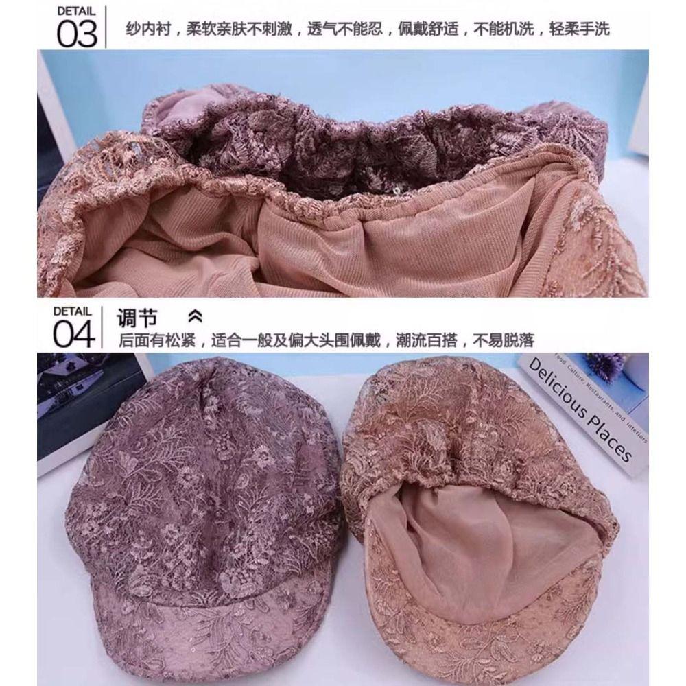 Hollow Out Women Baseball Cap Embroidery Turban Beanies Hat Flower Beanie Cap Women Girls