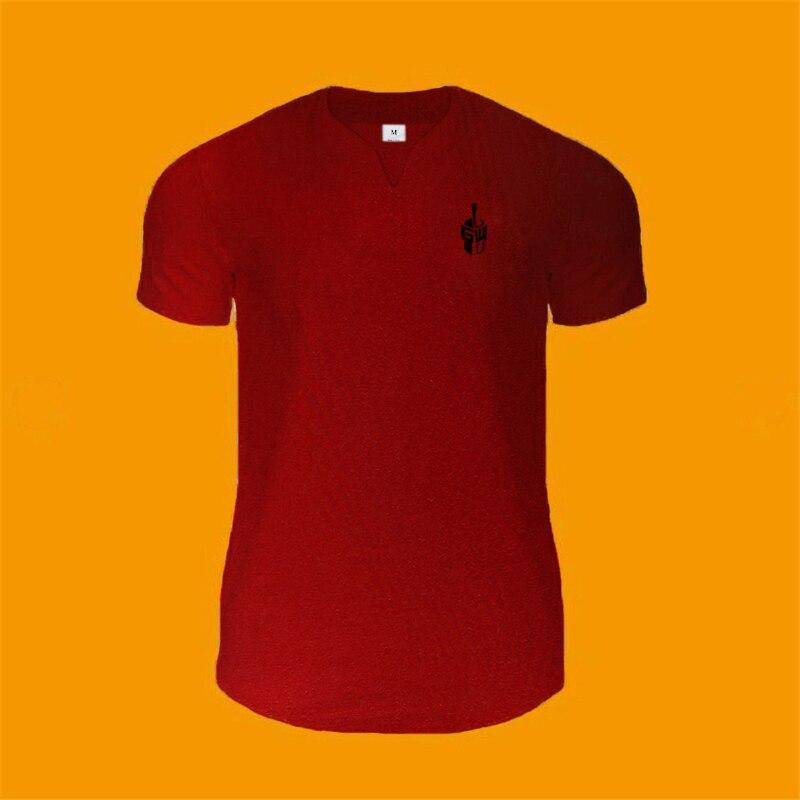 Muscleguys New Sports V-neck Top Running Fitness Breathable Professional Training Short Sleeve T-shirt