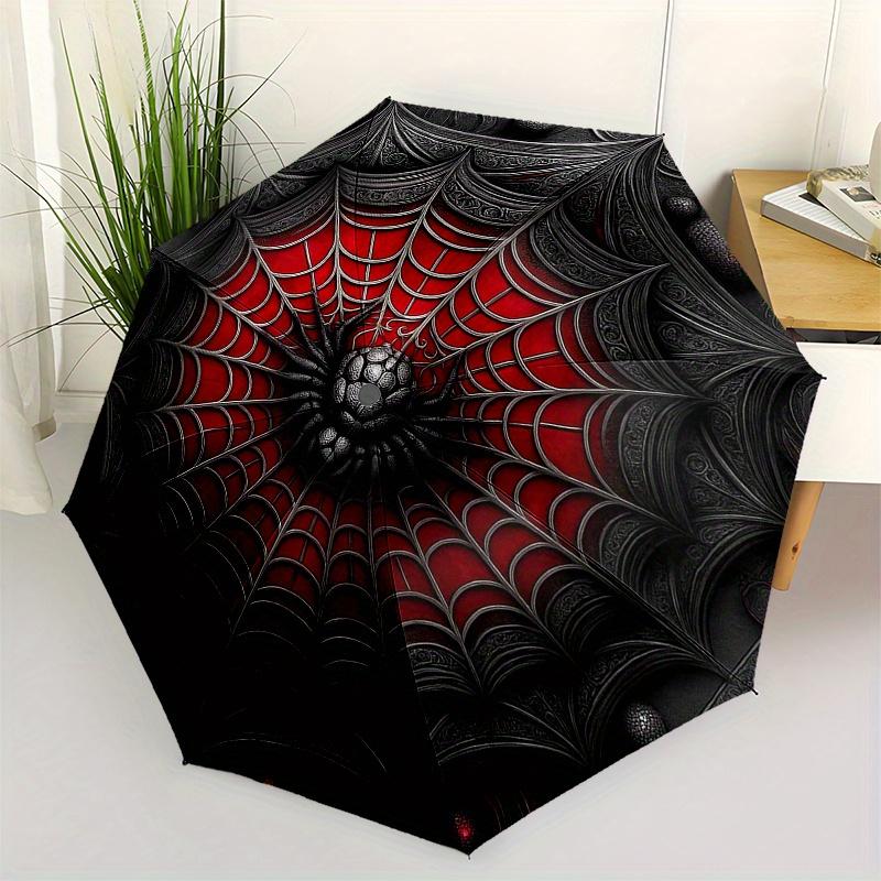 Dark Web Spider Web Wall Art: Gothic Decor for Any RoomUmbrella, Portable 3-Fold Umbrella for Men & Women,Christmas Gift ES323