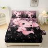 Cute cartoon salamander cherry pattern mattress four-piece bedding set bedroom dormitory bedding set