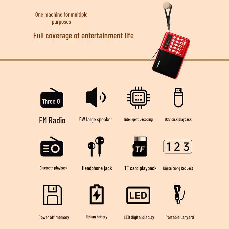 Boxă Radio Bluetooth Multifuncțională Portabilă Newman K65
