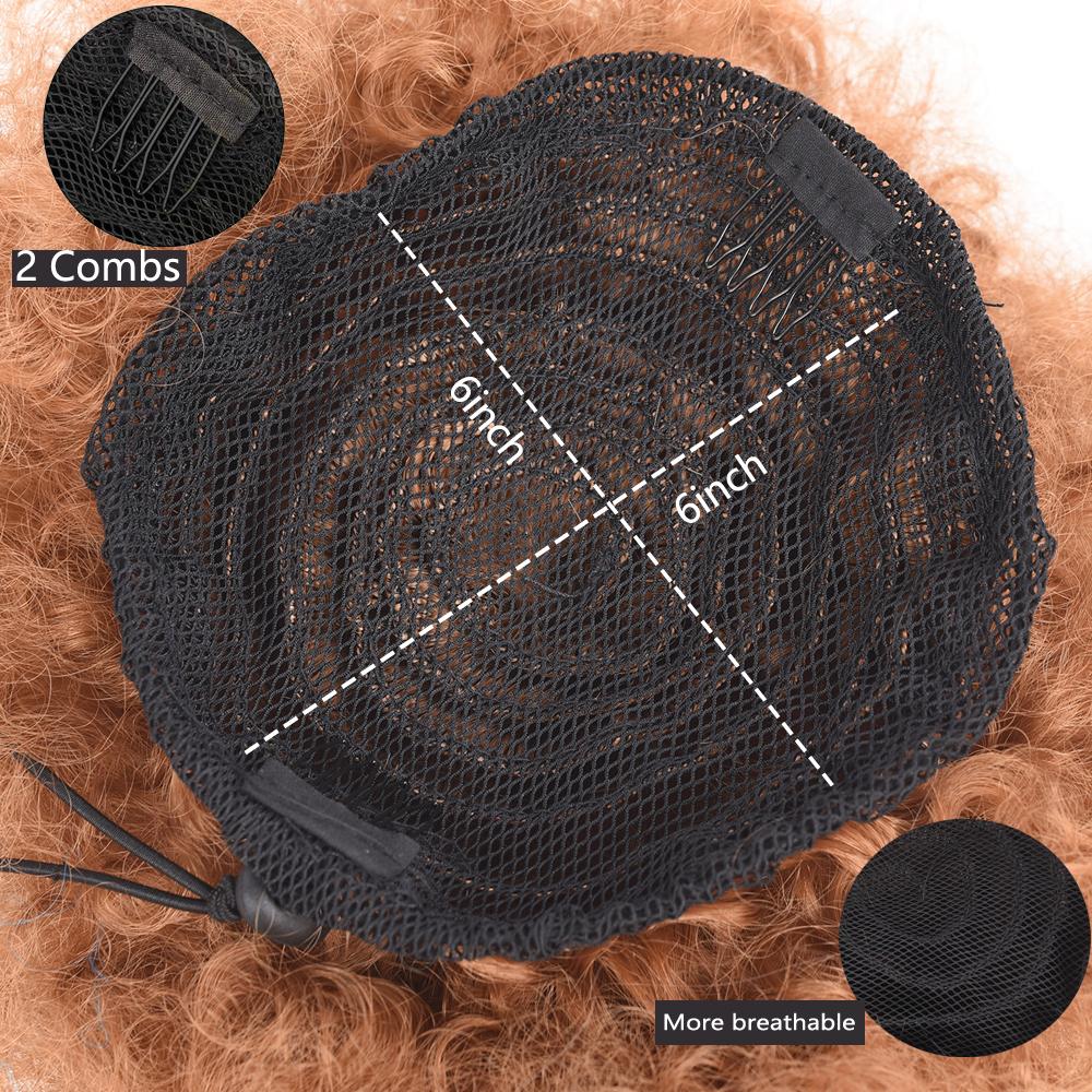 Afro Puff Hair Bun Dreadlock Drawstring Ponytail with Curly Hair Chignon Synthetic Hairpiece Scrunchies for Women