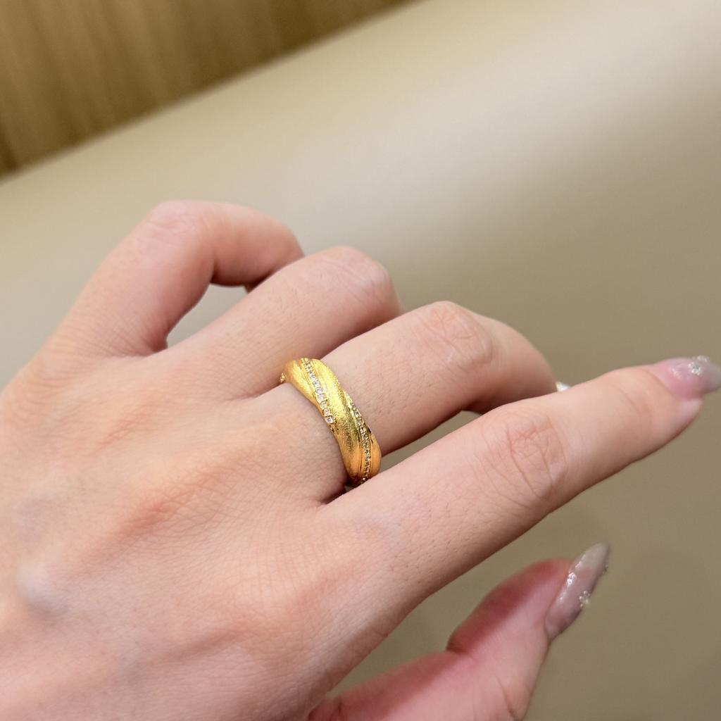 Medieval Brushed Rotating Twist Diamond Ring Women'S Open Finger Ring Jewelry