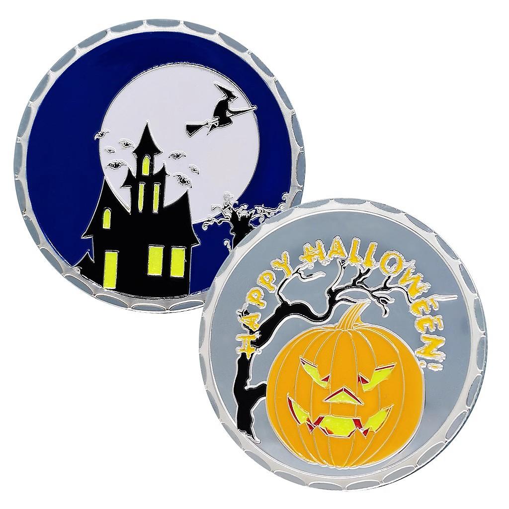 

Ліхтарі-гарбузи на Хелловін, монети, креативні металеві іграшки, дитячі святкові подарунки, золоті та срібні пам ятні медалі, значки