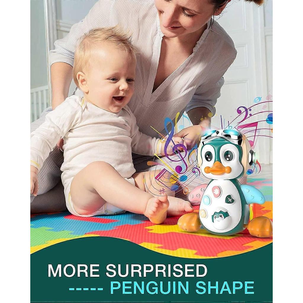 Cola Bear Baby Musical Toys 6 to 12 Months, Infant Crawling Toys for Boys and Girls with Music and LED Lights, Learning Dancing Singing and Walking To