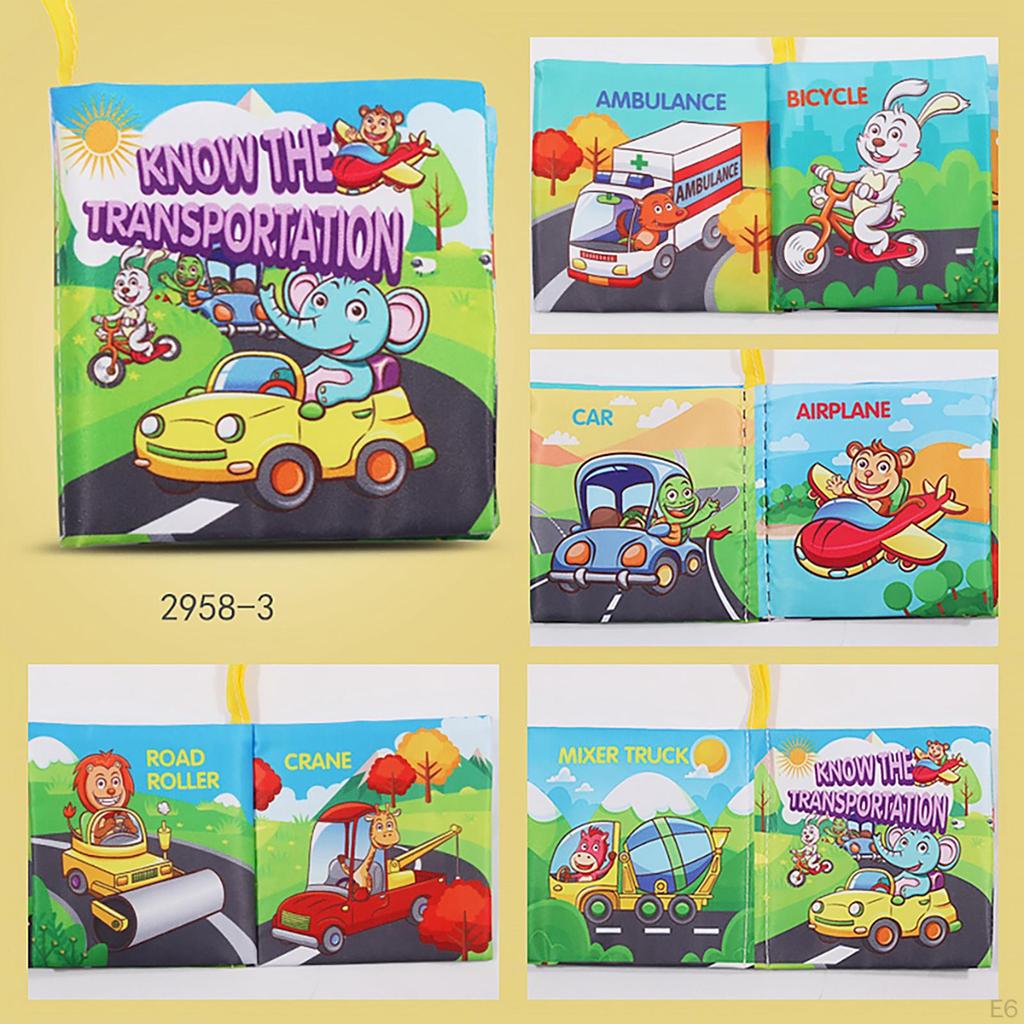Cloth Books, Baby , Animals Crinkle Sensory Book Crib Toy for Early Development Learning Infants