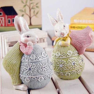 Easter Rabbit Doll Cute Appearance Odorless Resin Desktop Rabbit Ornament