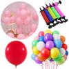 100PCS/Pack Round Balloon Random Assorted Color Latex Balloons Plastic Inflater DIY Modeling Decorating Balloons Decorations ZYF