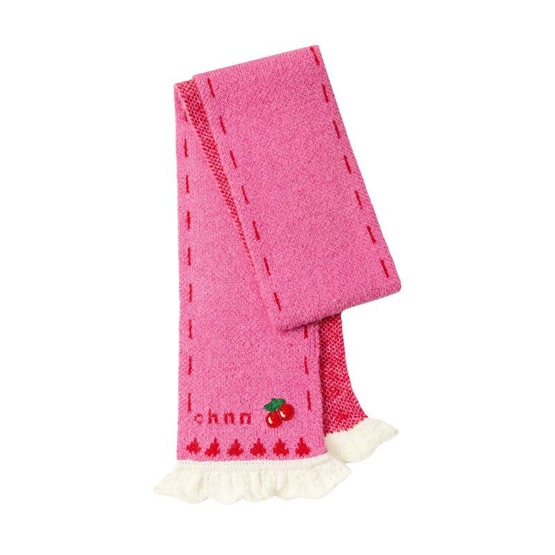Winter new style fashion girl lace knitted scarf women's thickened warm scarf fashion sweet and cute