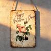 2D Flat 1pc Happy Mother's Day Rose Metal Sign 7.87x11.81inch - Aluminum Vintage Floral Mother's Day Decor for Home, Living Room, Bedroom - Durable