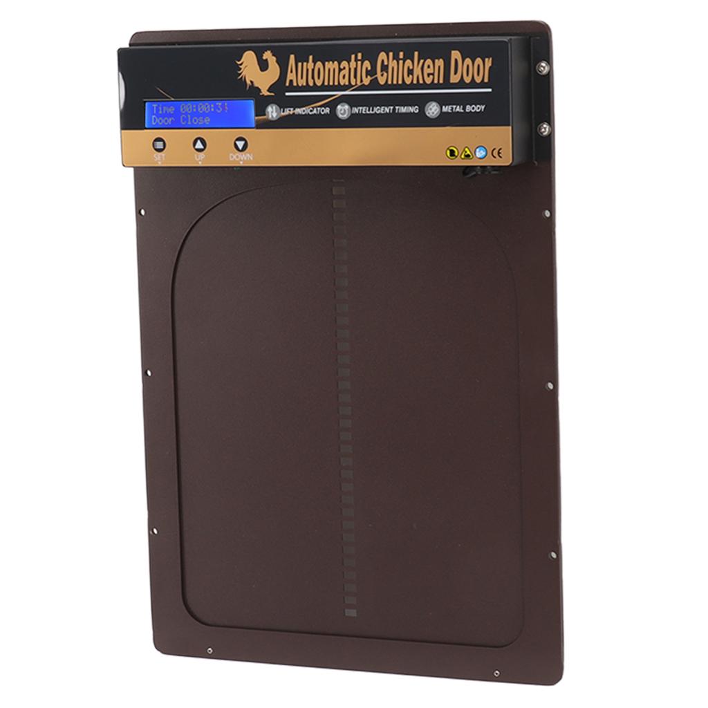 Porta per Pollaio Solare in Metallo Modelli con Timer Impostazione Orario Porta Automatica per Fattorie Domestiche Caffè