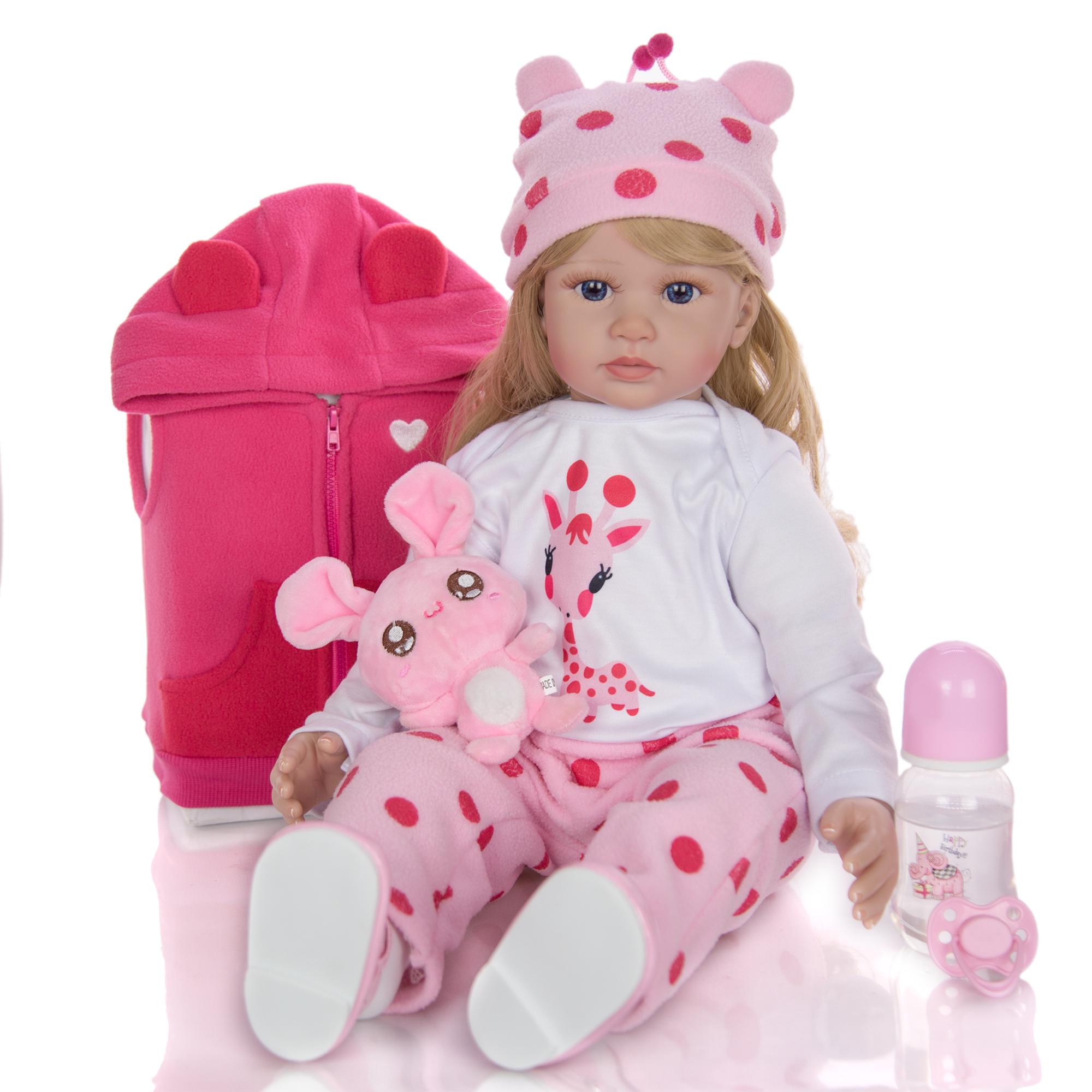 Реалистичная кукла с длинными волосами. Высота 60см 24 inch — фото 5