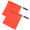 2Pcs Referee Official Flags Stainless Steel Pole Sports Competition Linesman Hand FlagRed