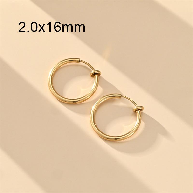 1 Pair Round Spring Ear Clip Earrings For Men/Women Stainless Steel Non-Pierced Painless Fake Earrings Classic Popular Jewelry