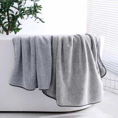 Antibacterial Bamboo Charcoal Bath Towel - Water Absorbent, Quick-Drying Coral Fleece, Large Size