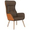Recliner Chair with Ottoman Brown Faux Leather & Fabric