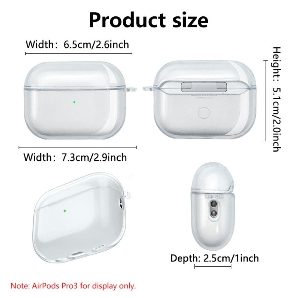 Full Protective Earphone Case TPU Earbuds Cover Soft Transparent Protective Case for AirPods Pro 3