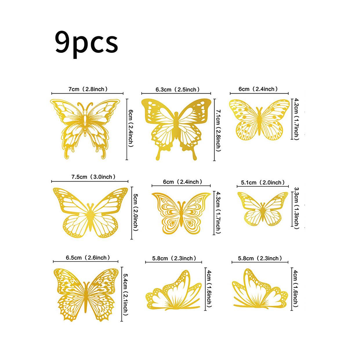

Топпер для торта «Королевский день» в темном стиле «Бабочка» на День святого Валентина 9 pieces/set золотой