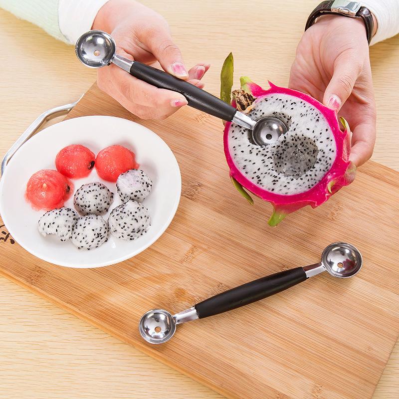 Stainless Steel Double Ended Headed Fruit Icecream Ball Spoon Diameter Melon Baller Fruit Vegetable Tools Kichen Accessories