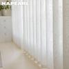 1 PEZZO NAPEARL Jacquard Francese Bianco Traslucido Tenda Sheer Tulle Confortevole per Soggiorno Camera da Letto Balcone Finestra Decorazione Casa