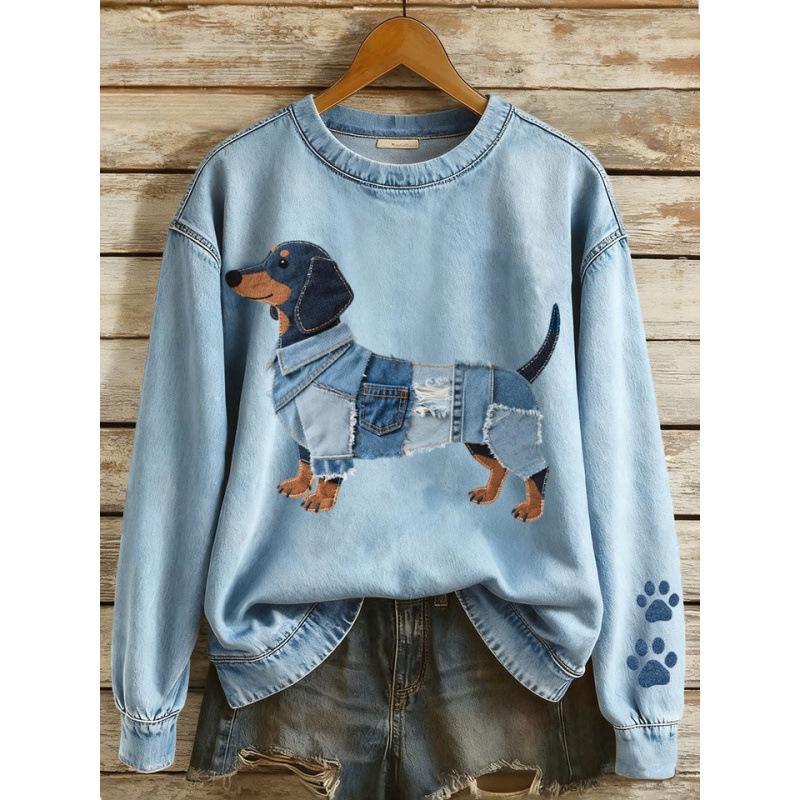 2026 3D Printed Cartoon Round Neck Long Sleeve Pullover Sweatshirt