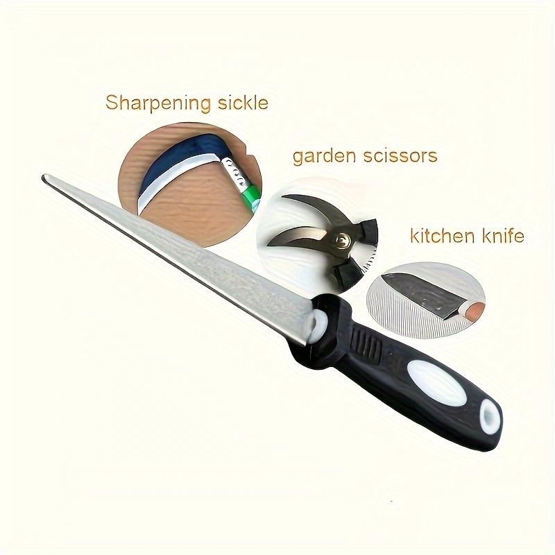 Diamond Sharpening Scissors Knives Rod Grit File Garden Tools Double-sided Flat Curved Design Handheld Sharpener Home Supplies