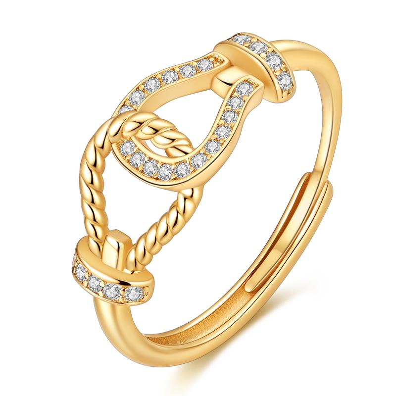 Golden Color Sparking Rings Copper Popular LOVE Wedding Ring Certified Women Engagement Jewellery Anniversary Gifts
