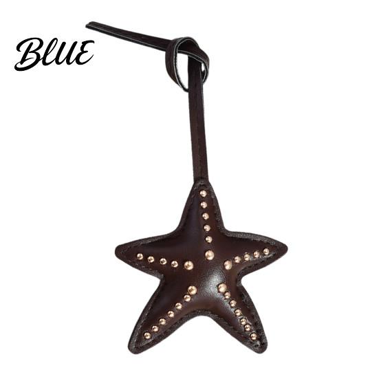 Statement Key Accessory Keychain Pendant Hand-Stitched Rivets Imitation Leather Star
