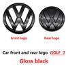 Chrome Silver/Glossy Black Front Radiator Grille & Rear Trunk Lid Emblems for VW Golf 7 (2014 - 2017) - Auto Badge Accessories