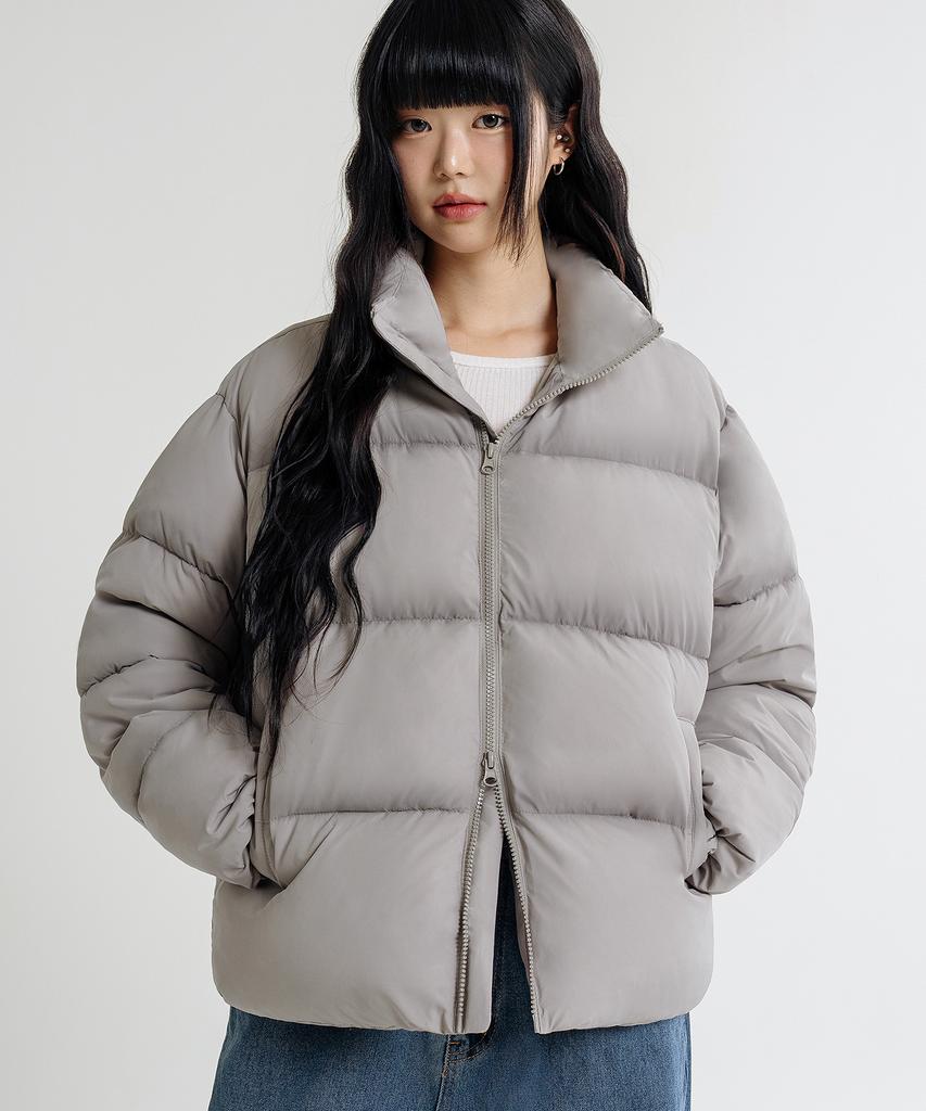 Lemain Second 2Way Oversized Voluminous Wellon Puffer Short Jacket [Gray]