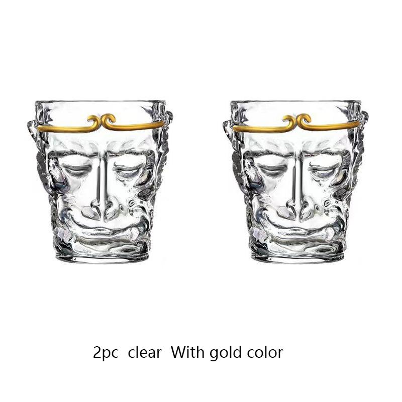 Sun Wukong Monkey Wine Glass 3d Whiskey Cup Short Drinking Liquor Glass Transparent Soju Brandy TeaCup Glassware For Wine Coffee