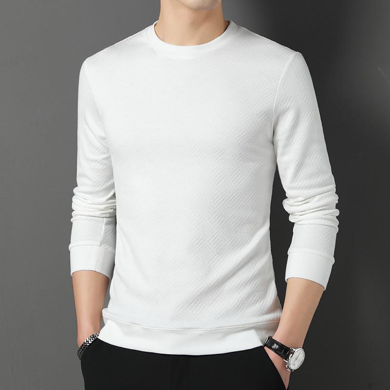 New Sweatshirt Men's Casual Solid Color Round Neck Spring New Trendy Fashion Youth T-shirt