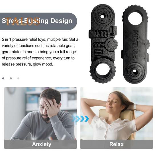 3D tištěná hračka Fidget 5 v 1 otočné zařízení a gyroskopický spinner Přenosná hračka pro úlevu od stresu pro všechny věkové kategorie kancelářské pracovníky studentů