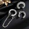 3Pcs Fashion Rhinestone Decor Ear Cuff Earrings for Woman Exquisite Metal Multi-Layer U-Shaped 2026 New Arrival Ear Clip Jewelry