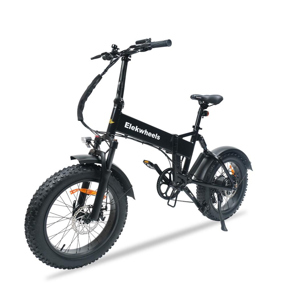 ElekWheels E5 750W Electric Bike - Foldable Fat Tire eBike with Dual Suspension, 50KM Range, LCD Display & Dual Disc Brake