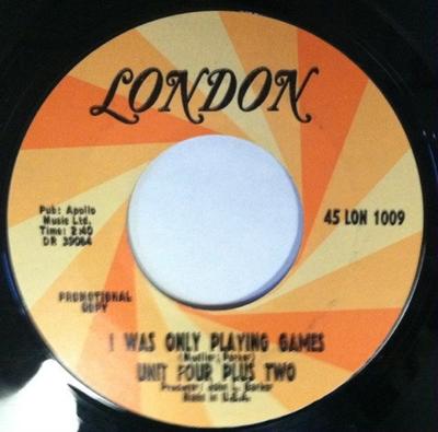 7-дюймовая пластинка UNIT FOUR PLUS TWO - I Was Only Playing Games 45LON1009 London Records 1966 UK Pop Б/у