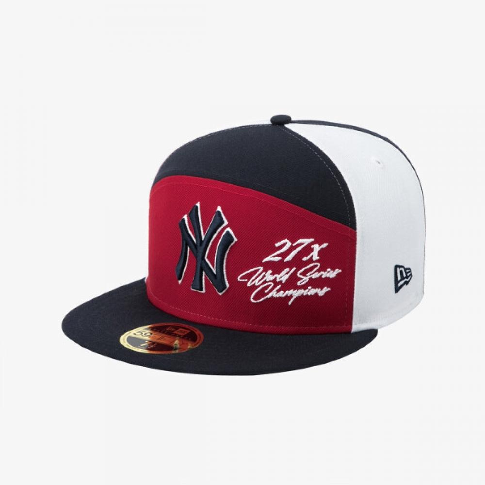 New Era New York Yankees World Series Split Panel Fitted Cap white/712