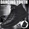 Men's Winter Cotton Leather Boots: Plus Velvet Warm, Non-Slip, Casual Outdoor, Snow & Dad Shoes