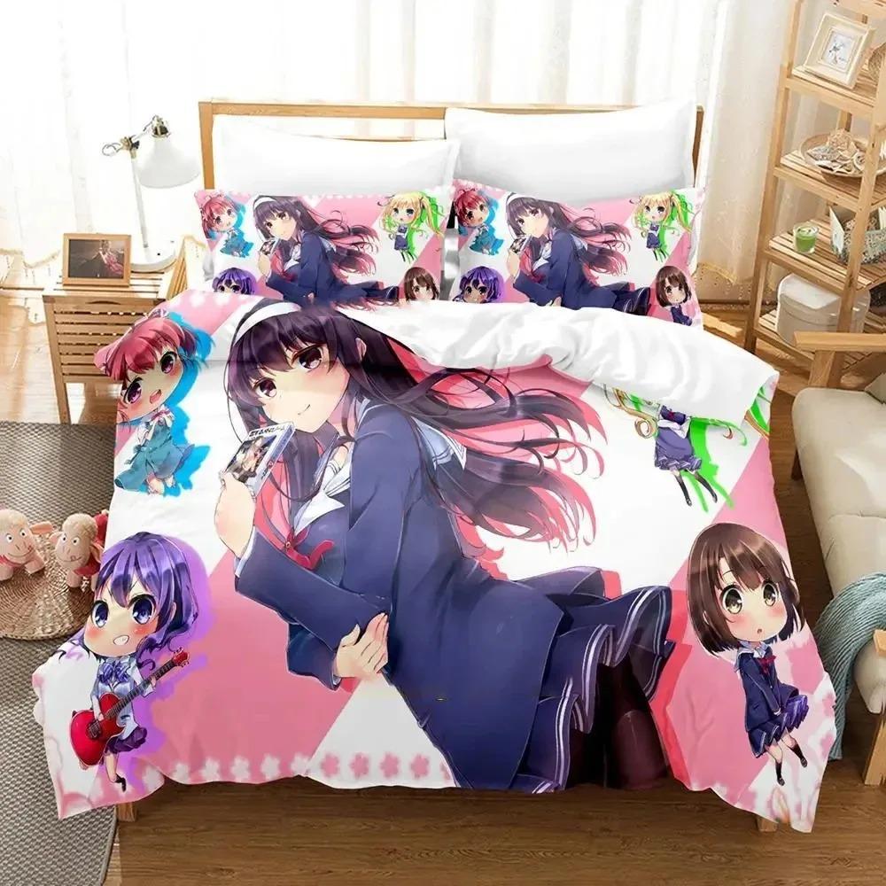 Anime Saekano How to Raise a Boring Girlfriend Bedding Set Boys Girls Twin Queen Size Duvet Cover Pillowcase Bed Boys Adult