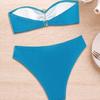 Neuer Zweiteiliger Damen-Badeanzug Sexy Bandeau-Top Europäischer und Amerikanischer Stil Bikini Schmuck Einfarbiger Bikini