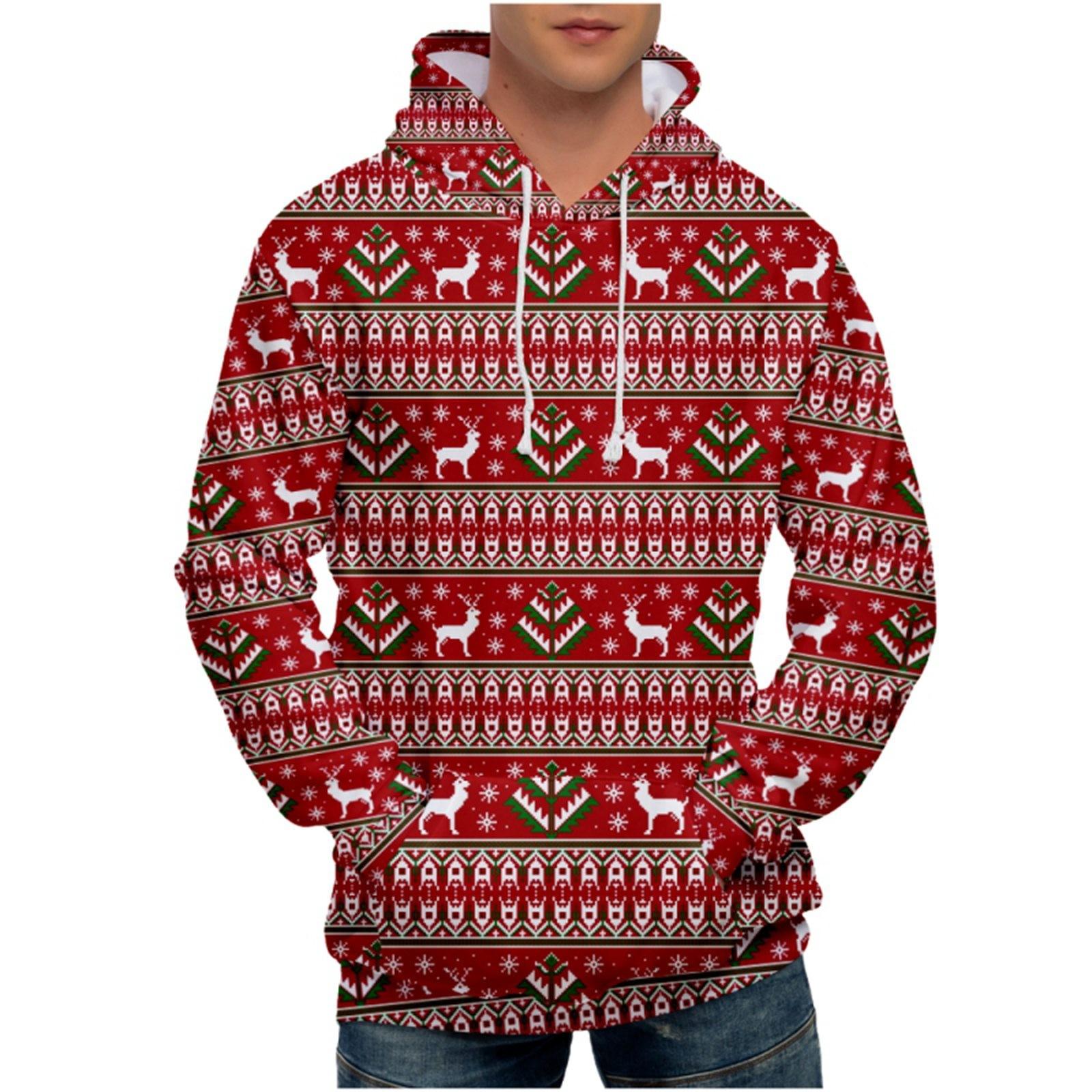 

Мужская свободная толстовка с капюшоном с принтом, мужская повседневная модная спортивная толстовка XL красный