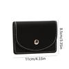 Short Clutch Mini Wallet Magnet Buckle Solid Color Card Holder Portable Thin Card Bag  Men